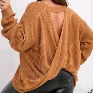 Cross back sweater